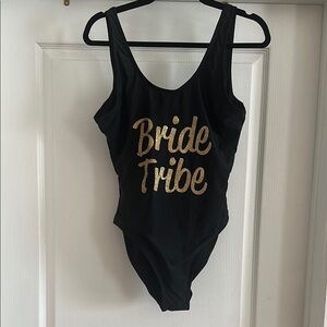 Black 'Bride Tribe' Swimsuit